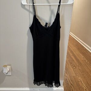 Forever 21 Black Mini Dress with Lace Trim